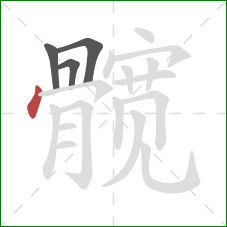 髋的笔顺第4画：点