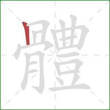 體的笔顺第1画：竖