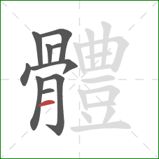 體的笔顺第10画：横