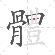 體的笔顺第13画：横