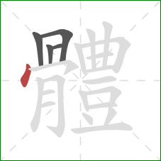 體的笔顺第5画：点