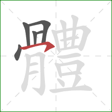 體的笔顺第6画：横钩