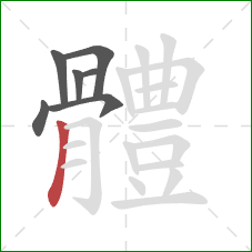 體的笔顺第7画：竖