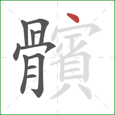 髕的笔顺第11画：点