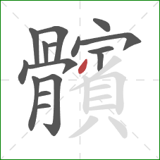 髕的笔顺第16画：撇