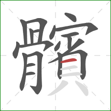 髕的笔顺第20画：横