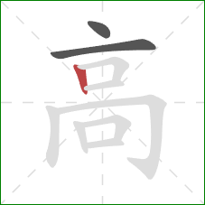 高的笔顺第3画：竖