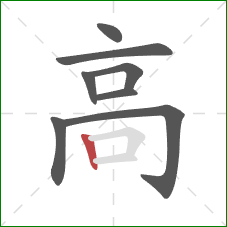 高的笔顺第8画：竖