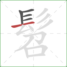 髫的笔顺第5画：横