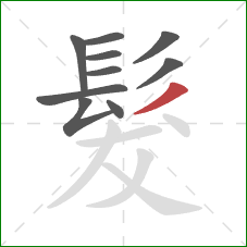 髮的笔顺第10画：撇