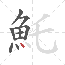 魠的笔顺第10画：点