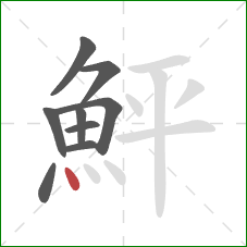 鮃的笔顺第9画：点