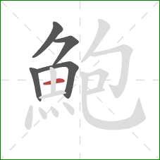 鮑的笔顺第5画：横