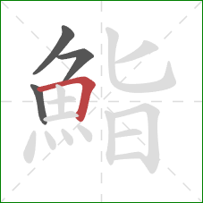 鮨的笔顺第4画：横折