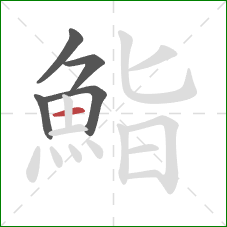 鮨的笔顺第5画：横