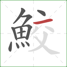 鮫的笔顺第13画：横