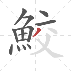 鮫的笔顺第14画：撇