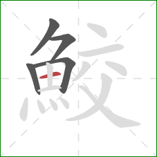 鮫的笔顺第5画：横