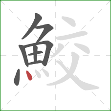 鮫的笔顺第9画：点