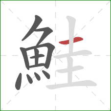 鮭的笔顺第12画：横