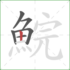 鯇的笔顺第6画：竖