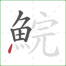 鯇的笔顺第8画：点