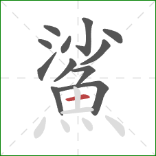 鯊的笔顺第12画：横