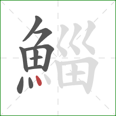 鯔的笔顺第10画：点