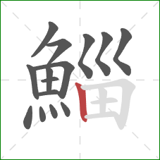 鯔的笔顺第15画：竖