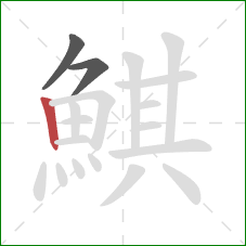 鯕的笔顺第3画：竖