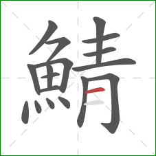 鯖的笔顺第18画：横