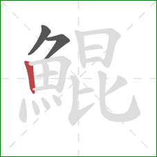 鯤的笔顺第3画:竖 鯤的笔顺第3画:竖