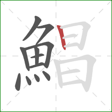 鯧的笔顺第12画:竖 鯧的笔顺第12画:竖