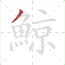 鯨的笔顺第1画：撇