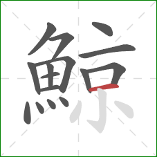 鯨的笔顺第16画：横