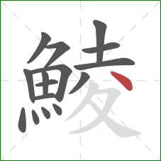 鯪的笔顺第16画：点