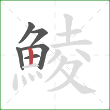 鯪的笔顺第6画：竖
