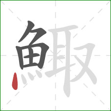 鯫的笔顺第8画：点