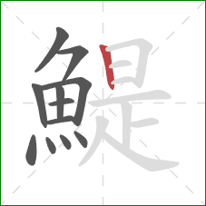 鯷的笔顺第12画:竖 鯷的笔顺第12画:竖