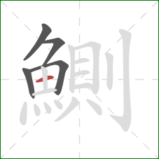 鰂的笔顺第5画：横