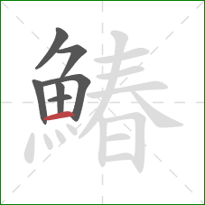 鰆的笔顺第7画：横