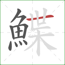 鰈的笔顺第12画：横