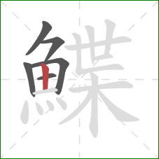 鰈的笔顺第6画：竖