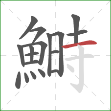 鰣的笔顺第18画:横 鰣的笔顺第18画:横