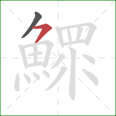 鰥的笔顺第2画：横撇