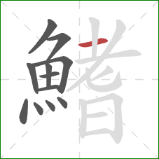 鰭的笔顺第12画：横
