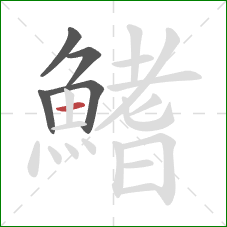 鰭的笔顺第5画：横