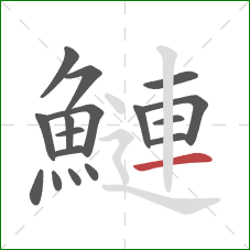 鰱的笔顺第17画：横