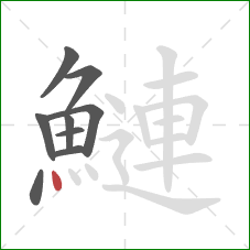 鰱的笔顺第9画：点