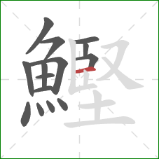 鰹的笔顺第15画：横